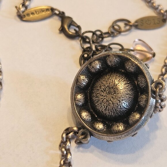 Sabika Genuine Rose Necklace Pacific Opal Swarovski Crystal - Picture 8 of 8